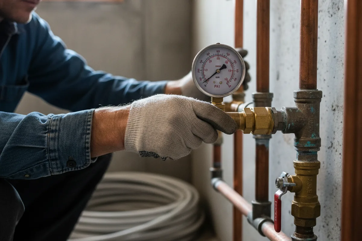 Pressure testing a repaired line during Water Line Repair in Bledsoe